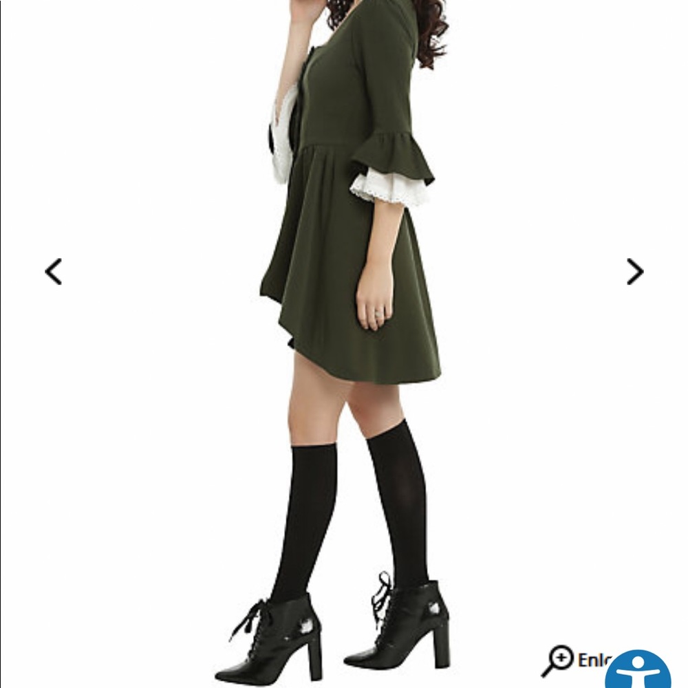 Outlander Hot Topic Ruffled Peplum Jacket Green